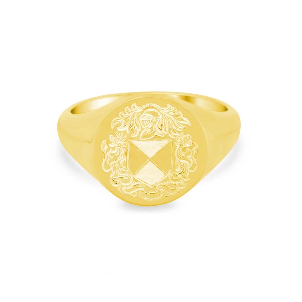 Women's Round Signet Ring - Large Signet Rings deBebians 