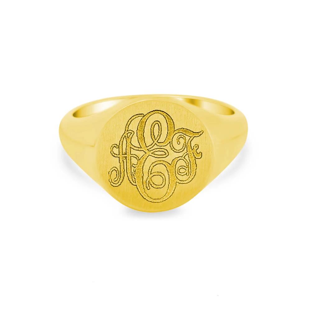 Women's Round Signet Ring - Large Signet Rings deBebians 