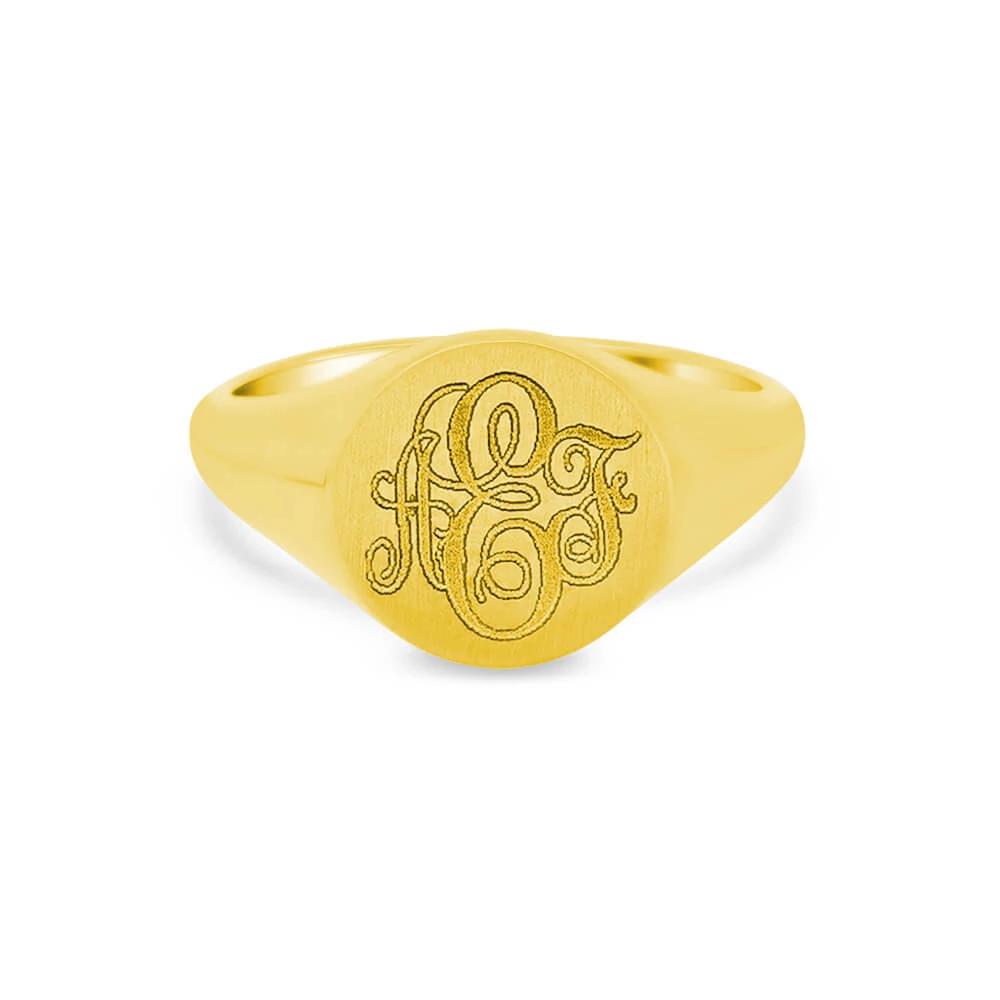 Women's Round Signet Ring - Medium Signet Rings deBebians 