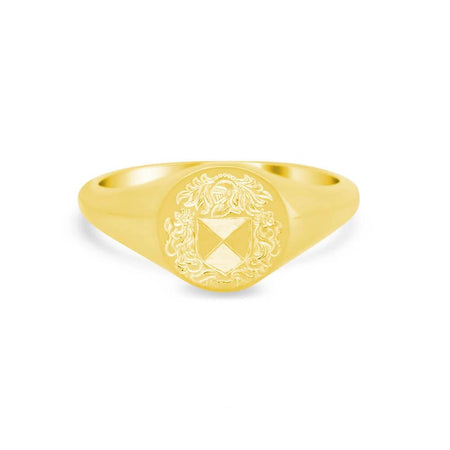 Women's Round Signet Ring - Small Signet Rings deBebians 