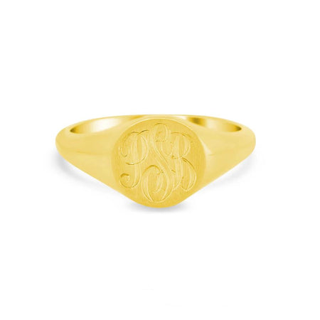 Women's Round Signet Ring - Small Signet Rings deBebians 