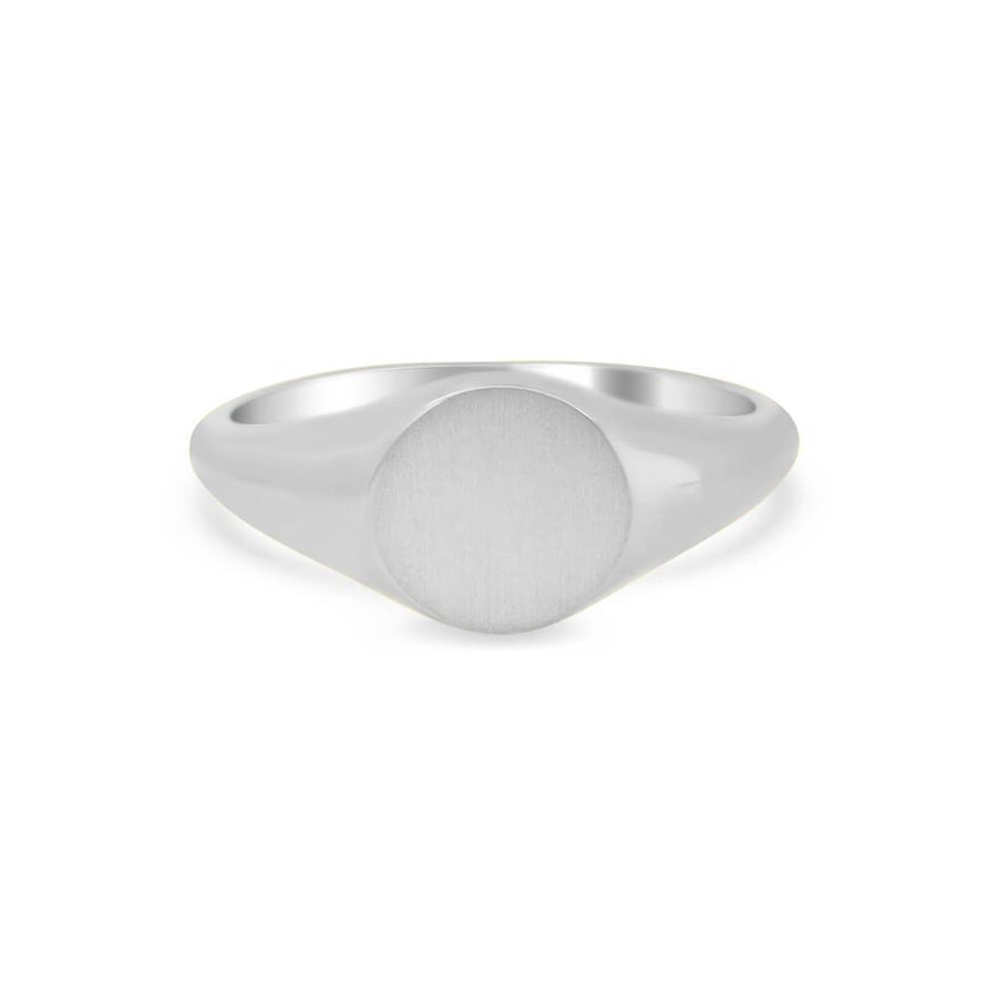 Women's Round Signet Ring - Extra Small Signet Rings deBebians Sterling Silver Solid Back 