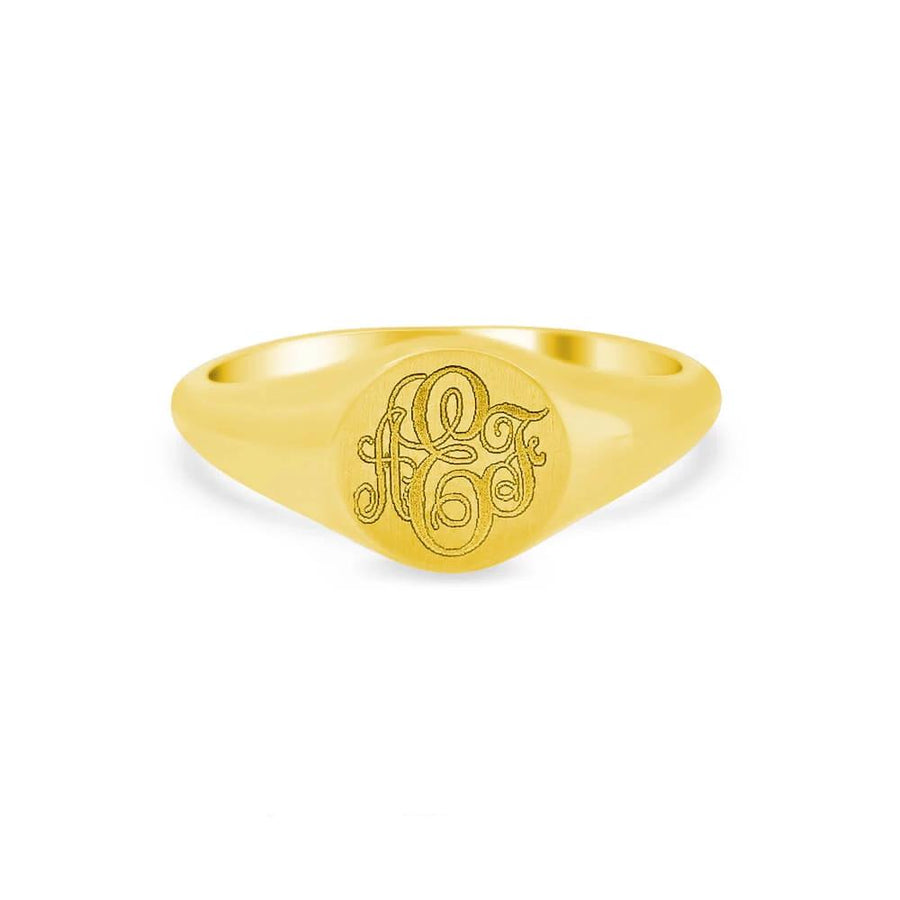 Women's Round Signet Ring - Extra Small Signet Rings deBebians 