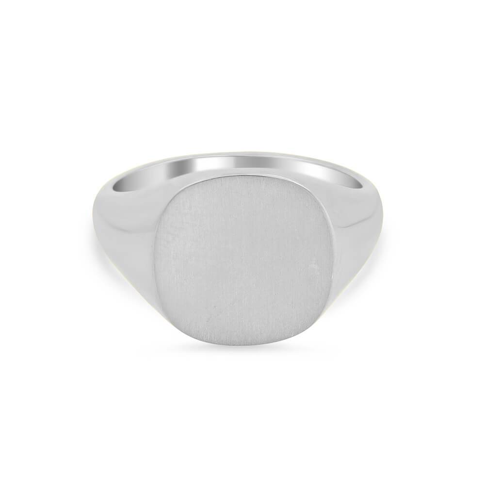 Women's Square Signet Ring - Large Signet Rings deBebians Sterling Silver Solid Back 