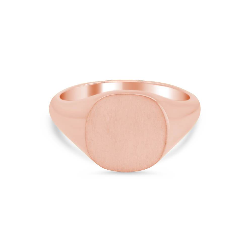Women's Square Signet Ring - Medium Signet Rings deBebians 14k Rose Gold Solid Back 