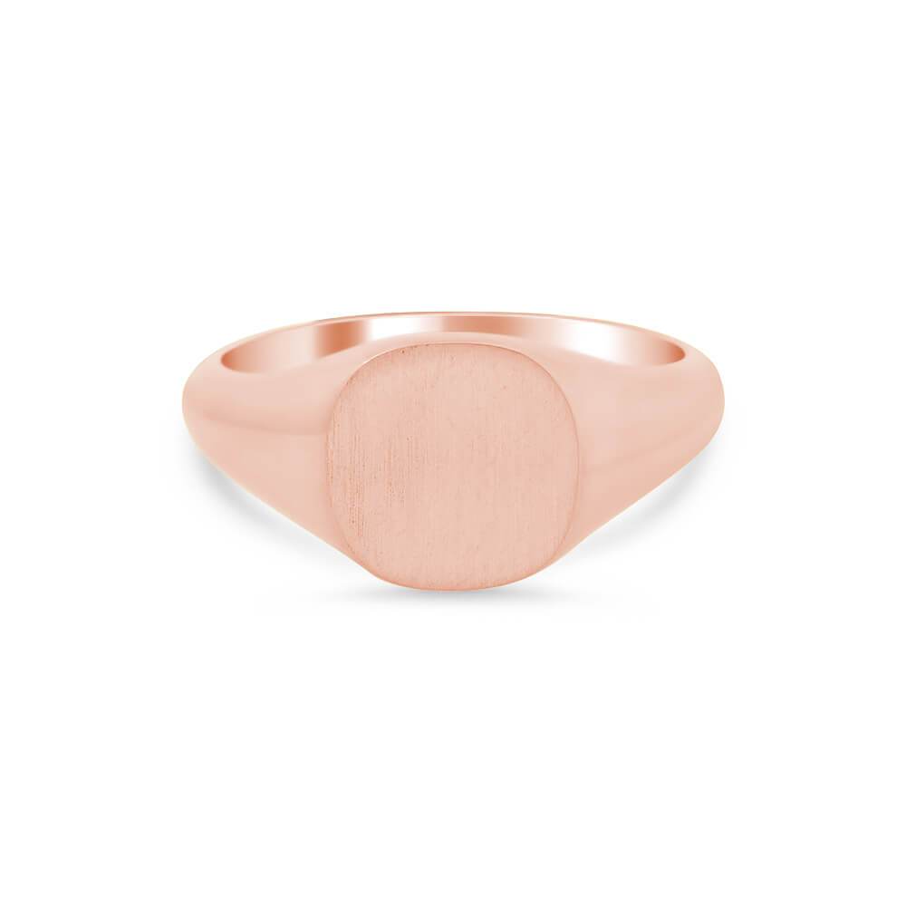 Women's Square Signet Ring - Small Signet Rings deBebians 14k Rose Gold Solid Back 