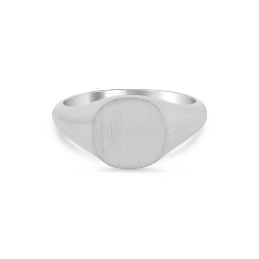 Women's Square Signet Ring - Small Signet Rings deBebians Sterling Silver Solid Back 