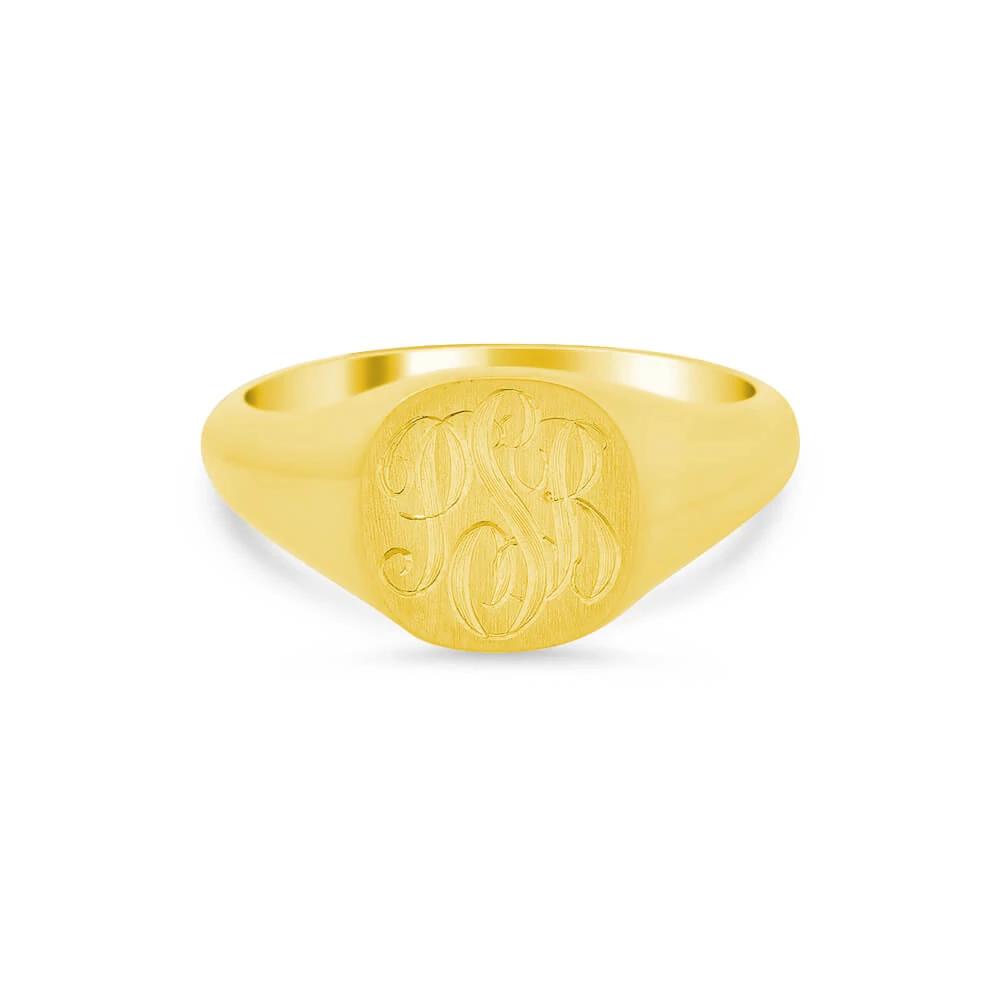 Women's Square Signet Ring - Small Signet Rings deBebians 