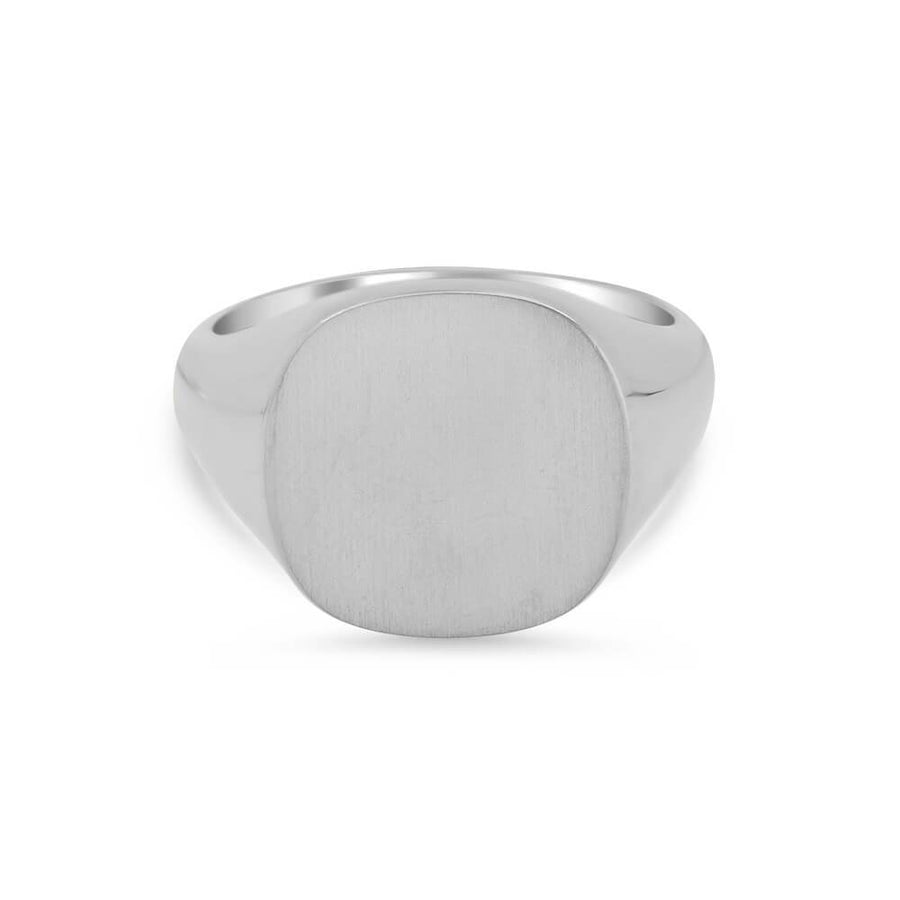 Women's Square Signet Ring - Extra Large Signet Rings deBebians Sterling Silver Solid Back 