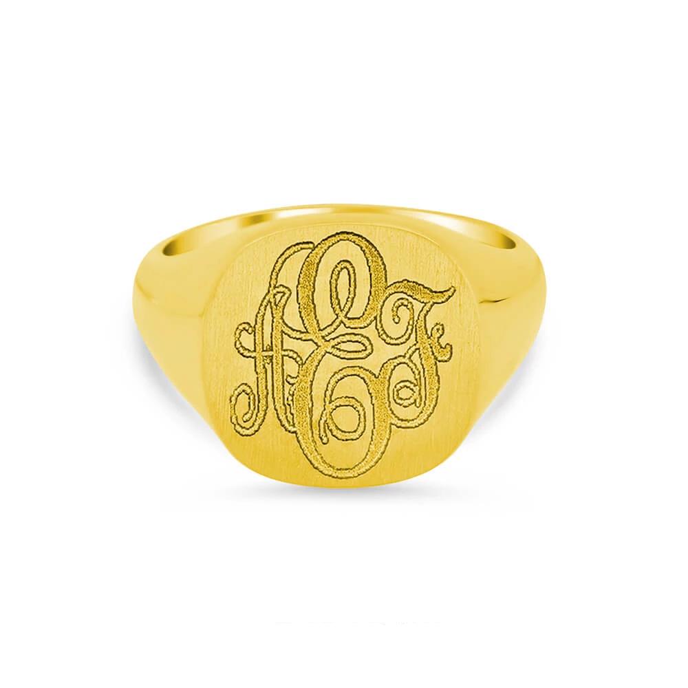 Women's Square Signet Ring - Extra Large Signet Rings deBebians 