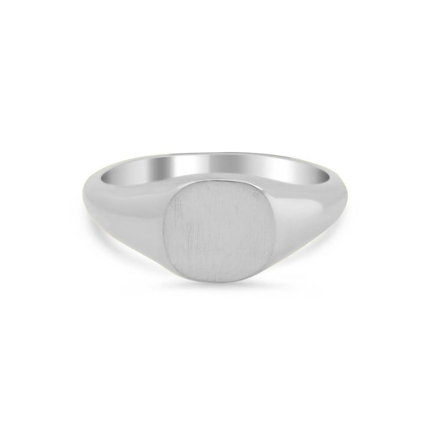Women's Square Signet Ring - Extra Small Signet Rings deBebians Sterling Silver Solid Back 