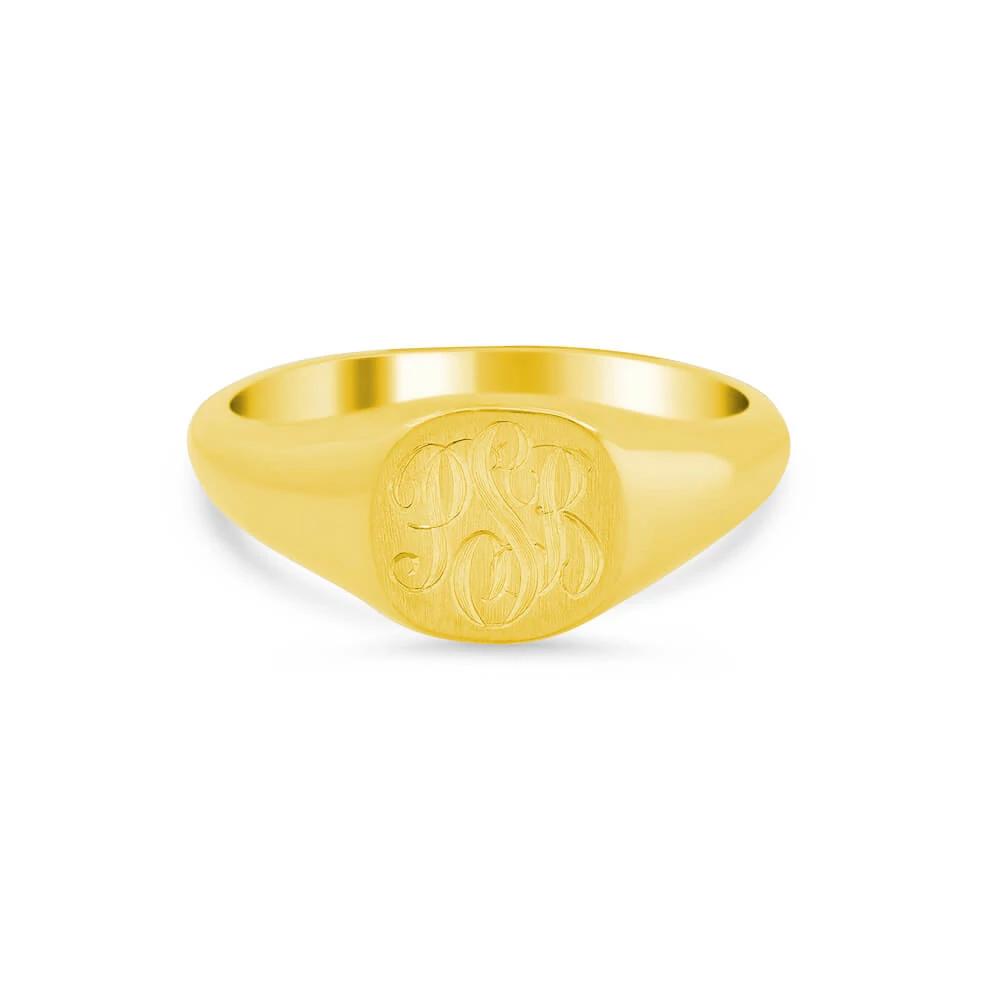 Women's Square Signet Ring - Extra Small Signet Rings deBebians 