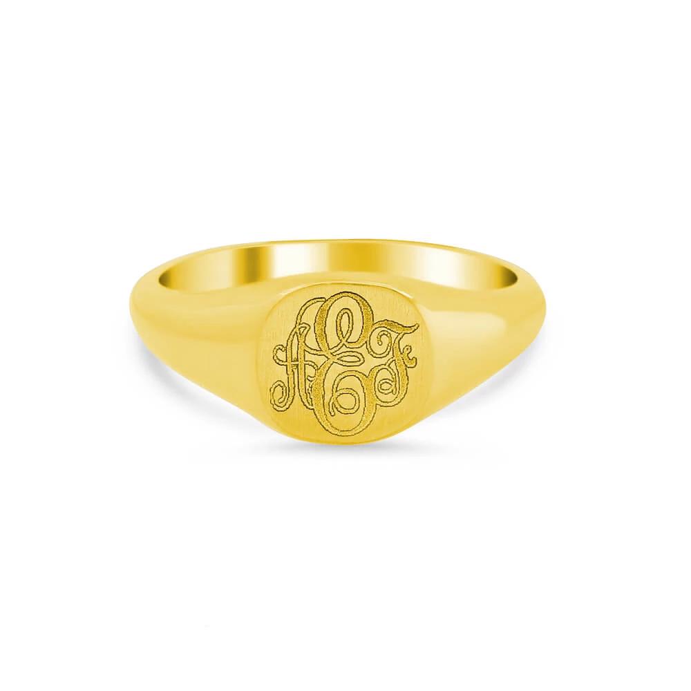 Women's Square Signet Ring - Extra Small Signet Rings deBebians 