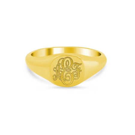 Women's Square Signet Ring - Extra Small Signet Rings deBebians 