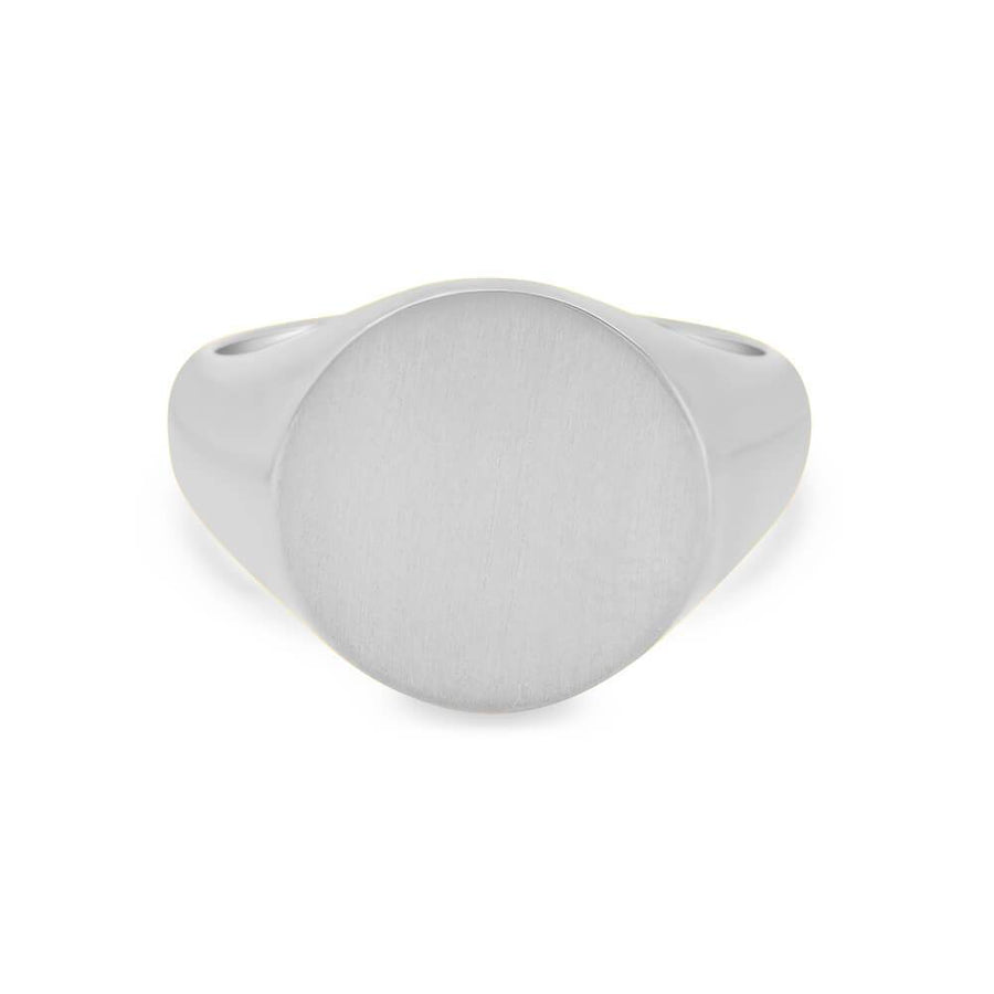 Women's Round Signet Ring - Extra Large Signet Rings deBebians Sterling Silver Solid Back 