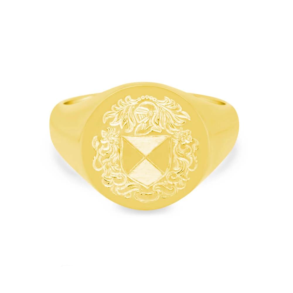 Women's Round Signet Ring - Extra Large Signet Rings deBebians 