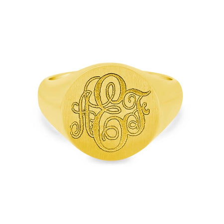 Women's Round Signet Ring - Extra Large Signet Rings deBebians 