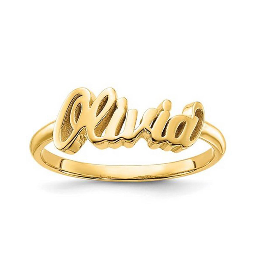 14K Initial Name ( V ) Ring Cz Stones Yellow Gold – Alex Diamond Jewelry