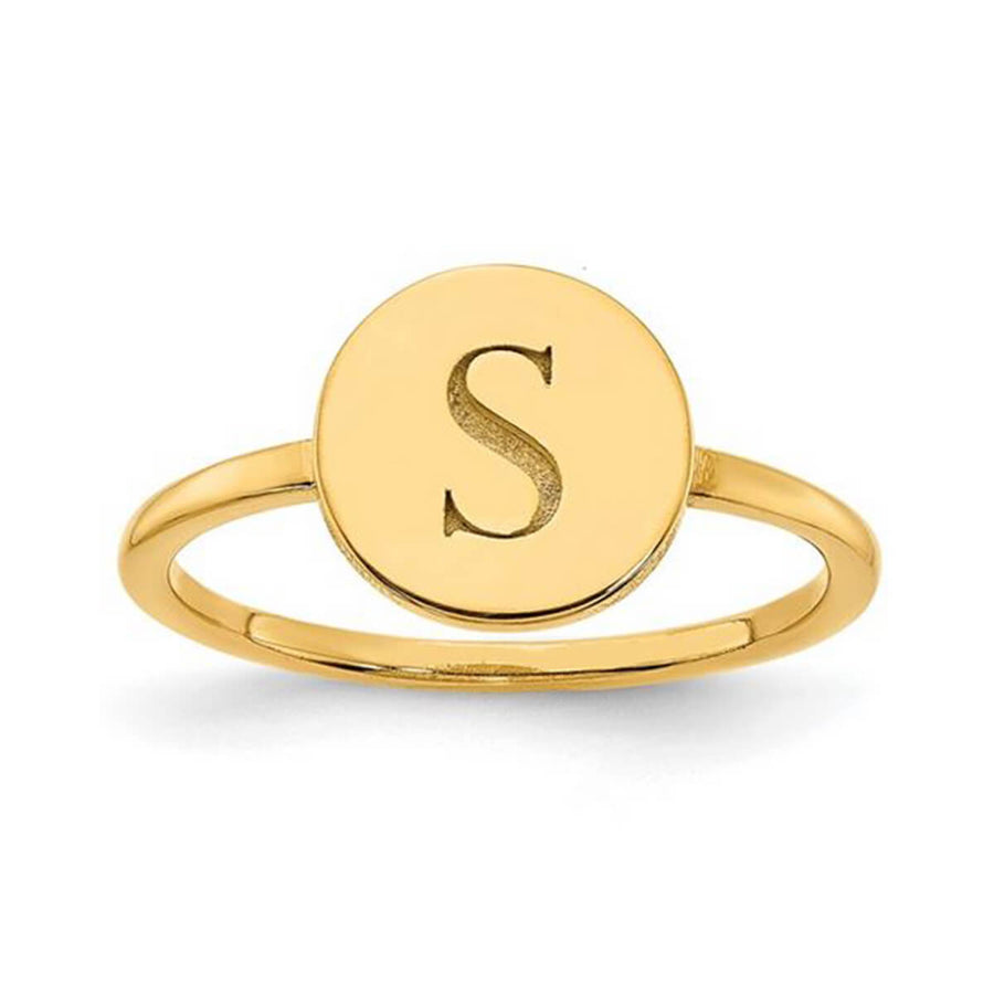 14kt Gold Circle Monogram Signet Ring