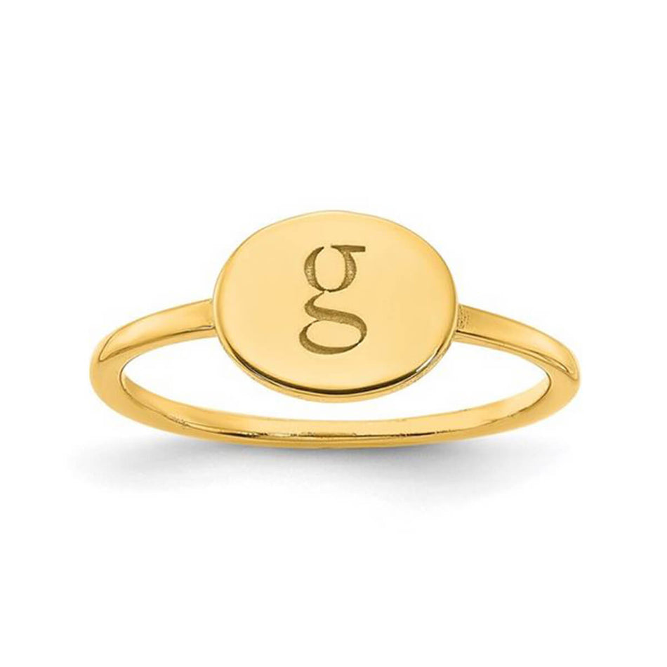 14kt Oval Monogram Signet Ring