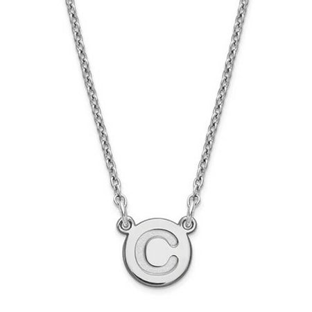 Sterling Silver Tiny Circle Initial Pendant Necklaces deBebians 