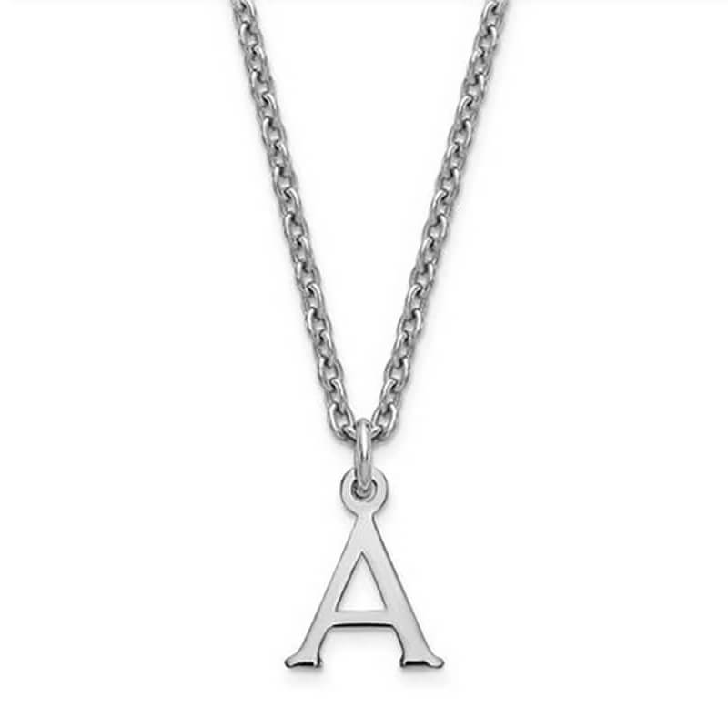 Block Letter Initial Pendant in Sterling Silver or 14kt Gold