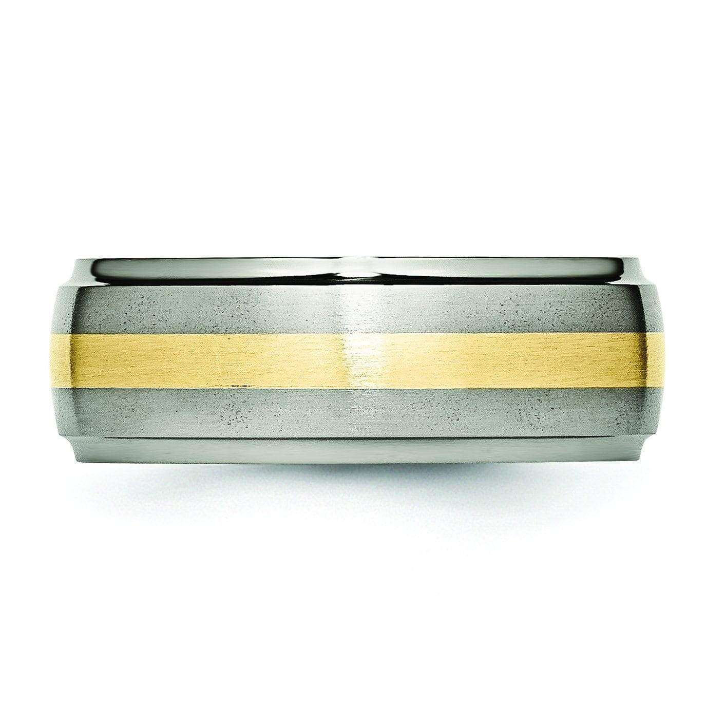 Titanium and Gold Mens Wedding Band Titanium Wedding Rings deBebians 