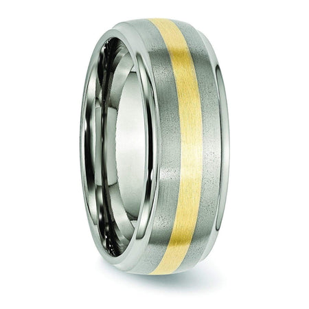 Titanium and Gold Mens Wedding Band Titanium Wedding Rings deBebians 