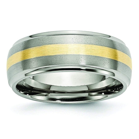 Titanium and Gold Mens Wedding Band Titanium Wedding Rings deBebians 