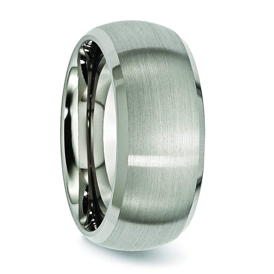 Domed 10mm Titanium Ring High and Matte Finish Titanium Wedding Rings deBebians 