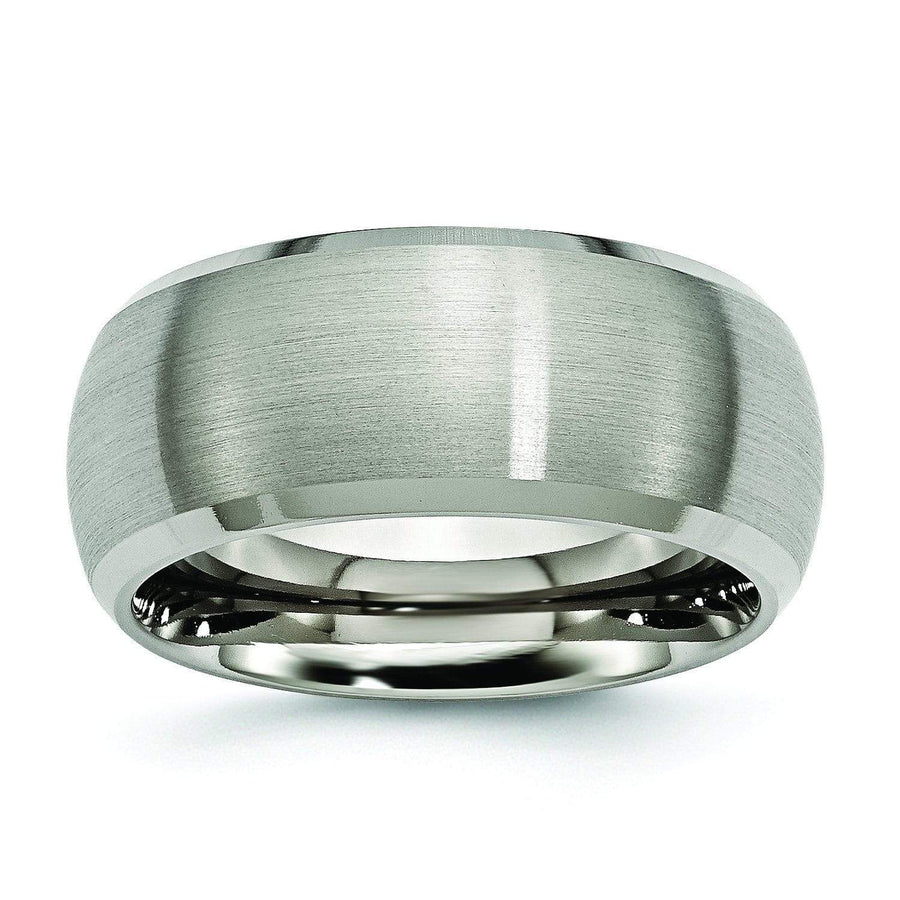Domed 10mm Titanium Ring High and Matte Finish Titanium Wedding Rings deBebians 