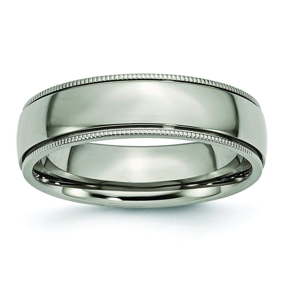 6mm Grooved Titanium Ring High Polish Finish Titanium Wedding Rings deBebians 