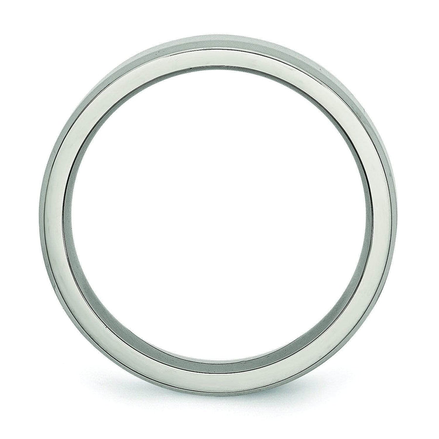 6mm Polished Titanium Wedding Ring with Beveled Edges Titanium Wedding Rings deBebians 