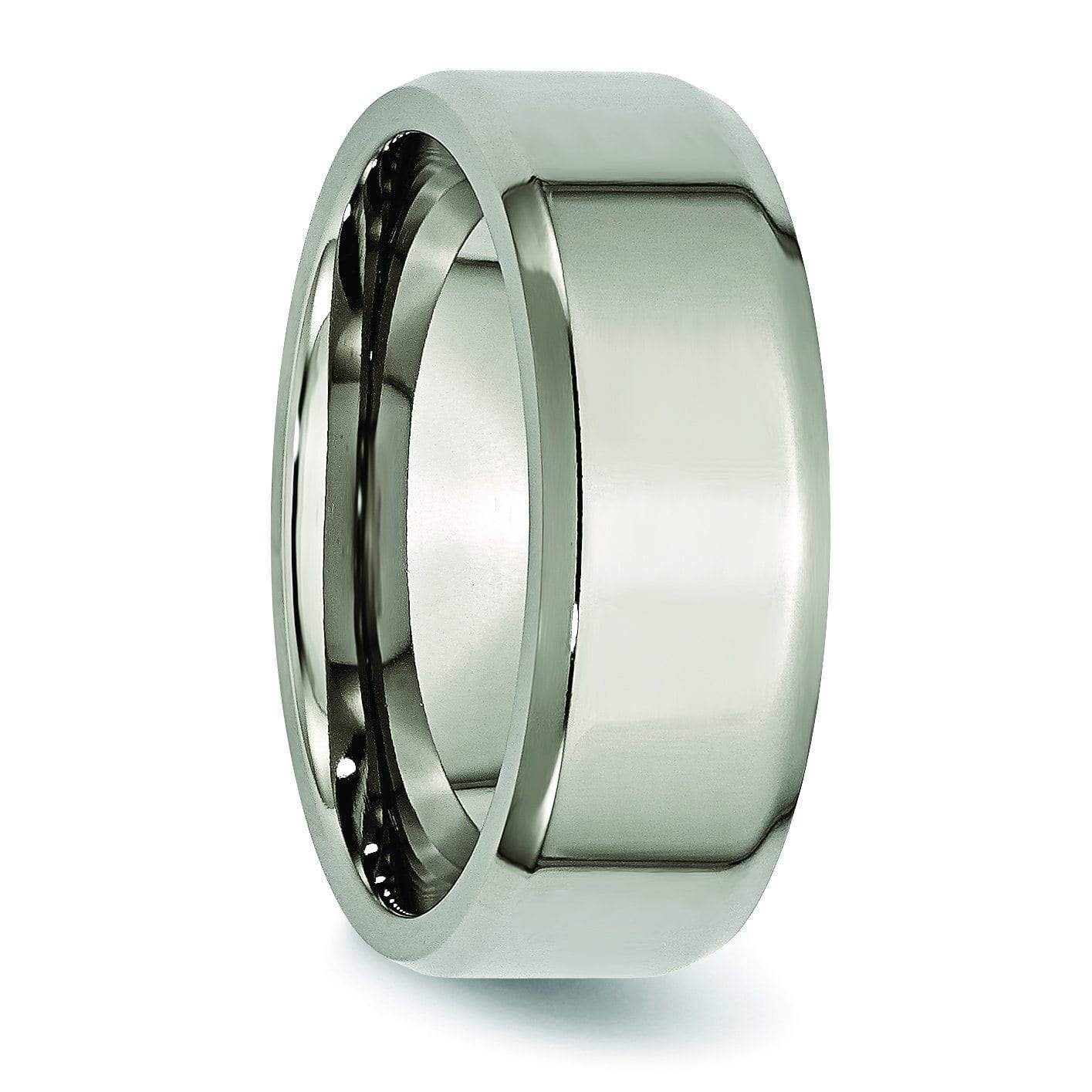 Ring for Men and Ladies ipauly inc Ring High Polished Shiny Dark Gray IP Plated Classic Domed Ring – 8mm Wedding Band Ring Ideal Rings for Couples