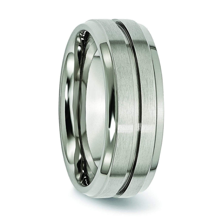 Grooved Titanium Ring 8mm Titanium Wedding Rings deBebians 