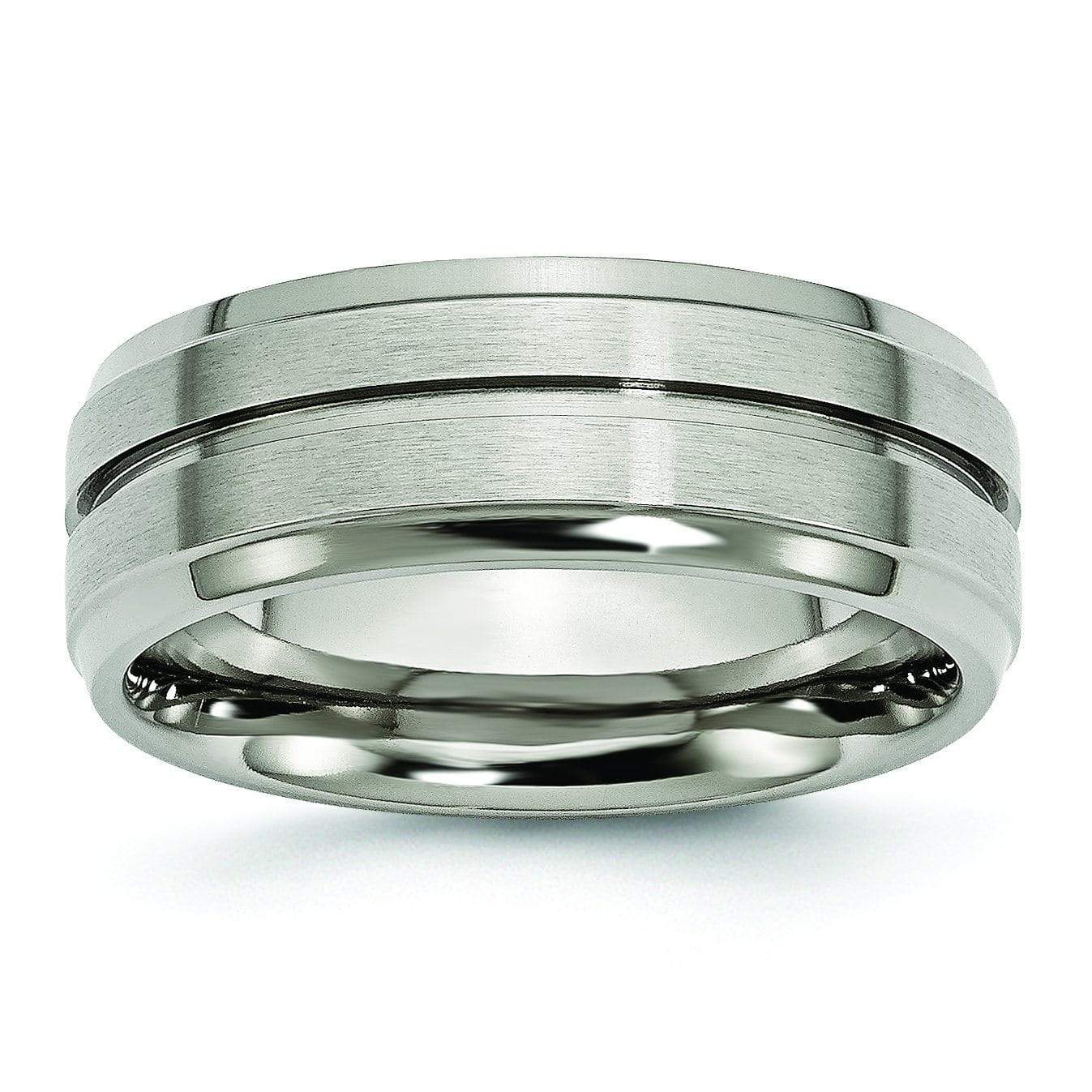 Grooved Titanium Ring 8mm Titanium Wedding Rings deBebians 