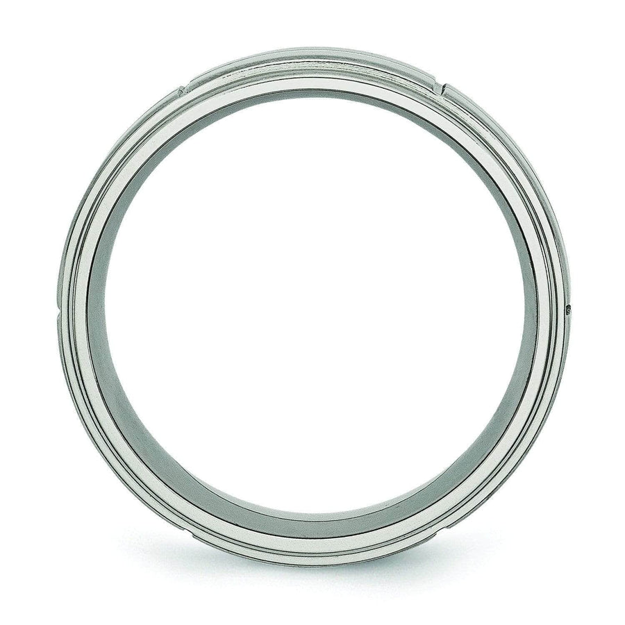 Grooved Titanium Ring for Men 8mm Titanium Wedding Rings deBebians 