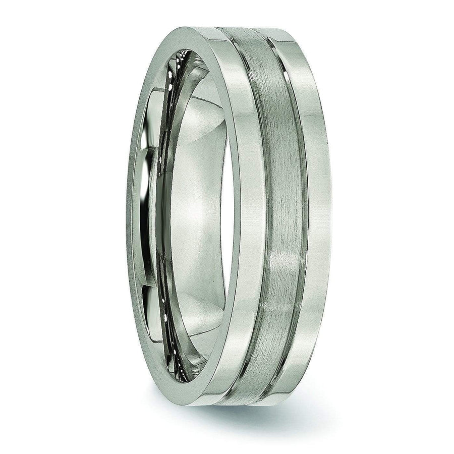 Grooved Titanium Ring for Men or Women 6mm Titanium Wedding Rings deBebians 