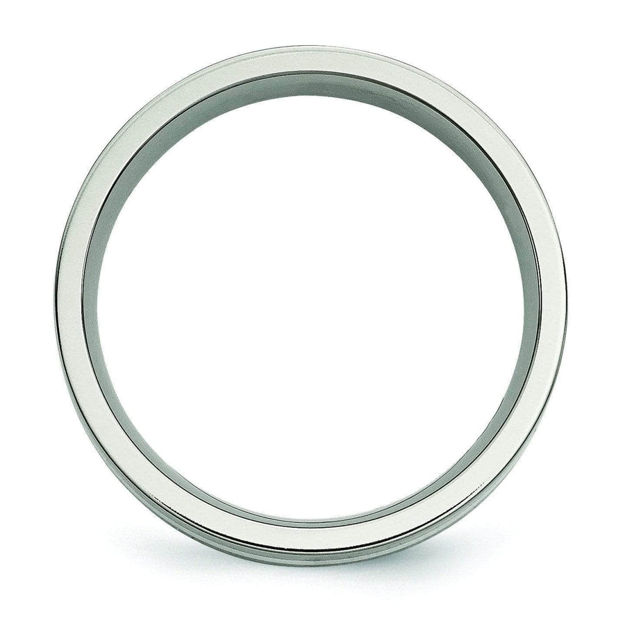 Titanium and Silver Ring High Polish Finish in 6mm Titanium Wedding Rings deBebians 