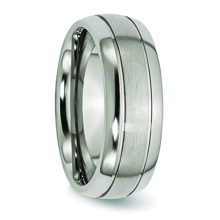 Grooved Aircraft Grade Titanium Band 8mm Titanium Wedding Rings deBebians 