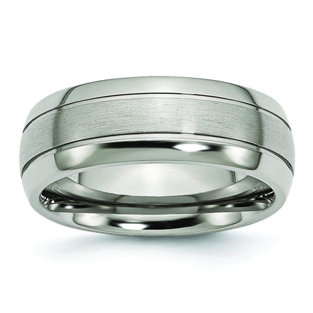 Grooved Aircraft Grade Titanium Band 8mm Titanium Wedding Rings deBebians 