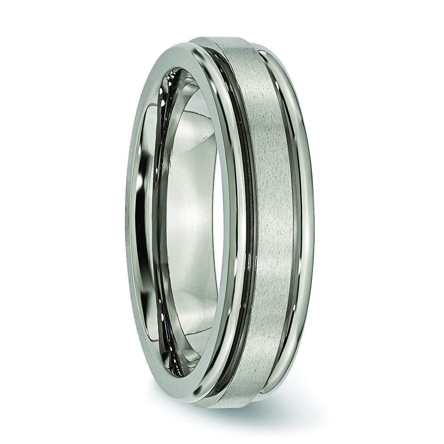 Grooved Titanium Ring 6mm Titanium Wedding Rings deBebians 