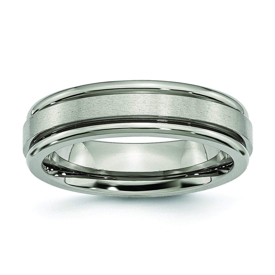Grooved Titanium Ring 6mm Titanium Wedding Rings deBebians 