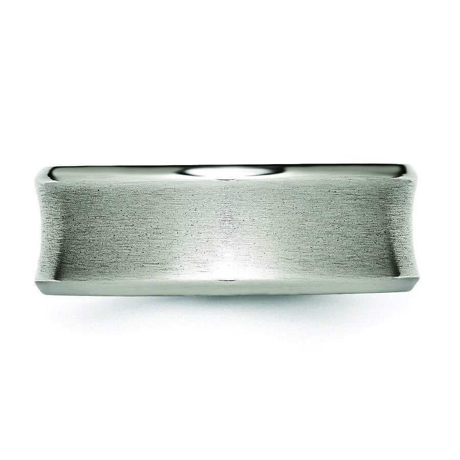 8mm Concave Titanium Ring Brushed Finish Titanium Wedding Rings deBebians 