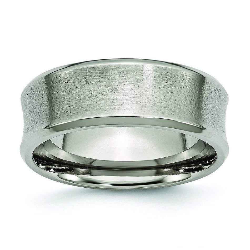 8mm Concave Titanium Ring Brushed Finish Titanium Wedding Rings deBebians 