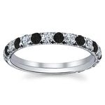 U-Pave Black and White Diamond Eternity Ring Gemstone Eternity Rings deBebians 