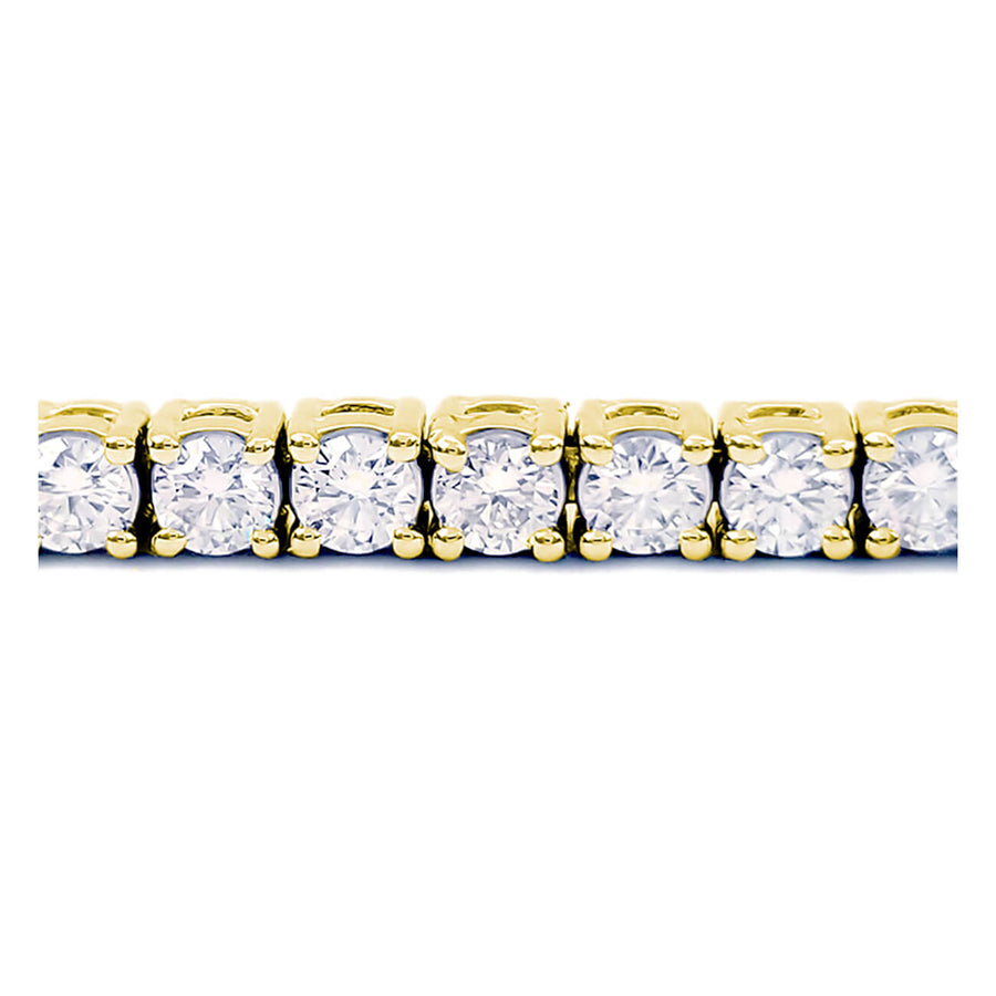 Iced Out Men's Diamond Bracelet 10K Yellow Gold 10 Carats Round Baguette  Diamonds 407171
