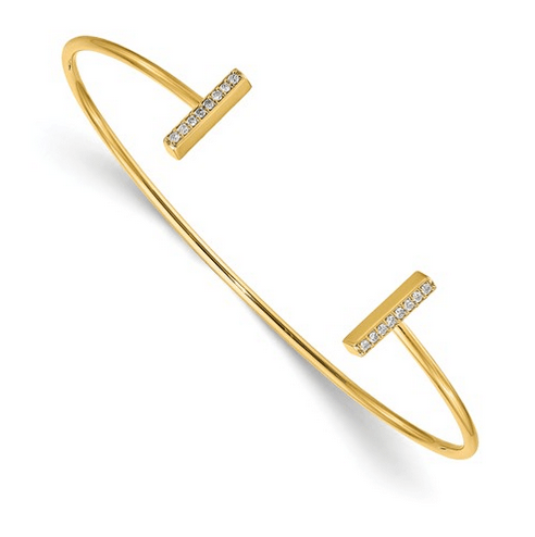 Diamond Bar Bangle Bracelet Bracelets deBebians 14k Yellow Gold 