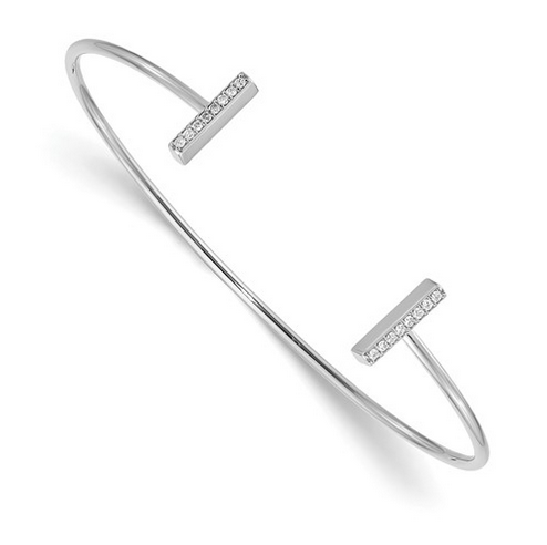 Diamond Bar Bangle Bracelet Bracelets deBebians 14k White Gold 