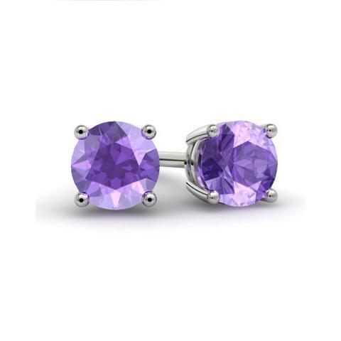 Amethyst Stud Earrings Gemstone Stud Earrings deBebians 